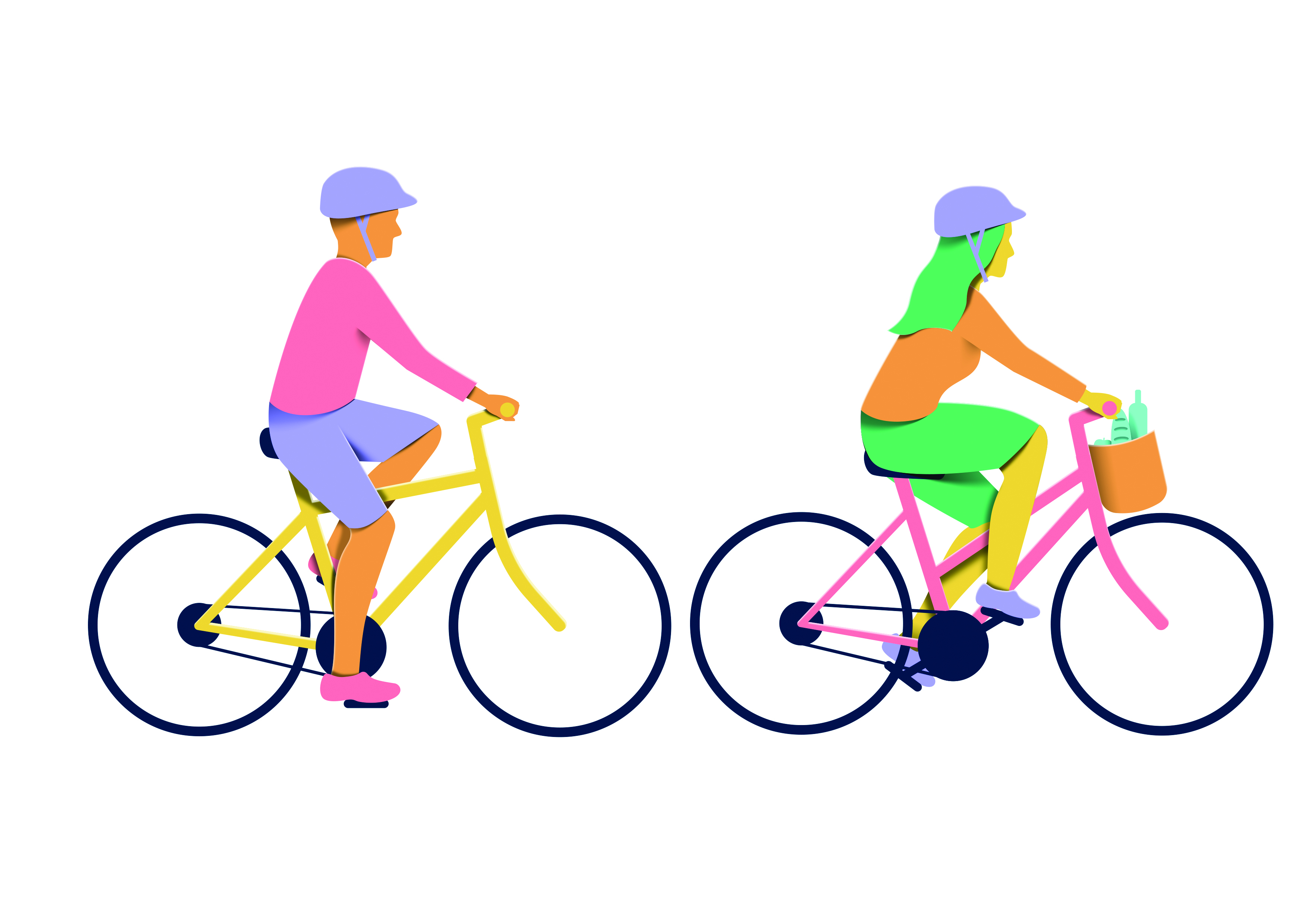 Couple riding a bike
